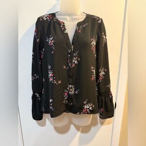 Sanctuary Black Floral Blouse-#1149